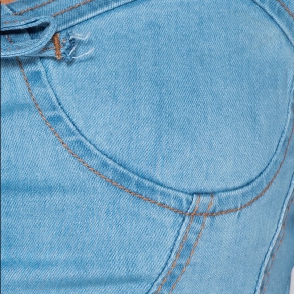 Parisian Denim Corset Cold Shoulder Bustier top - Picture 11 of 17